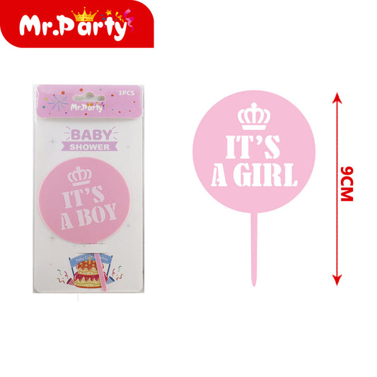 Inserto de pastel acrílico impreso en color para niña (12paquetes)