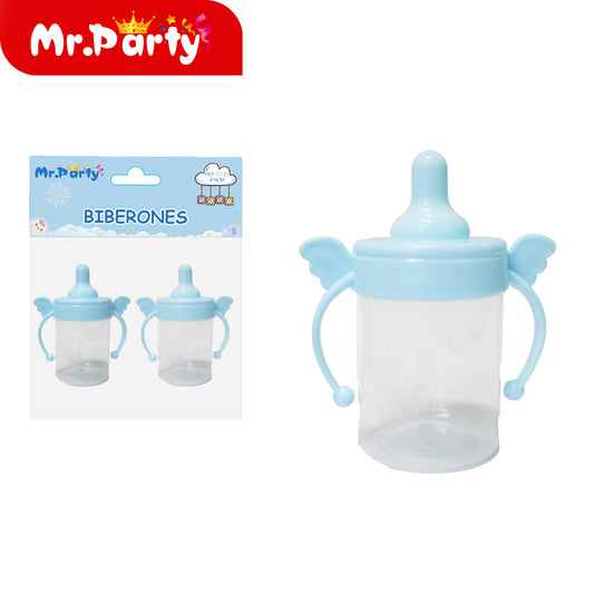 Biberón con asa niño azul 2uds (12paquetes)