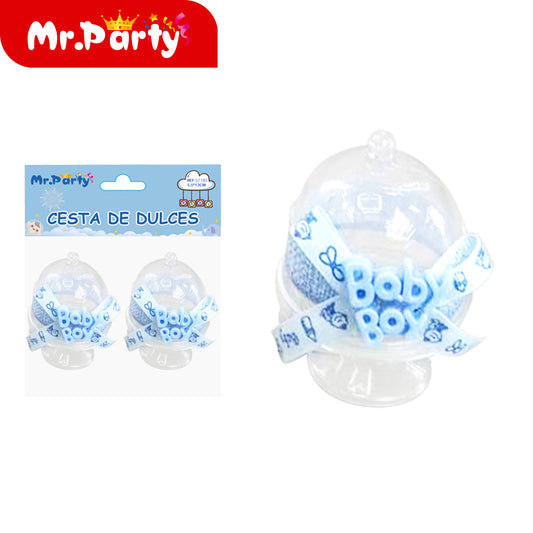Caja transparente estampada niño azul 2pcs (12paquetes)