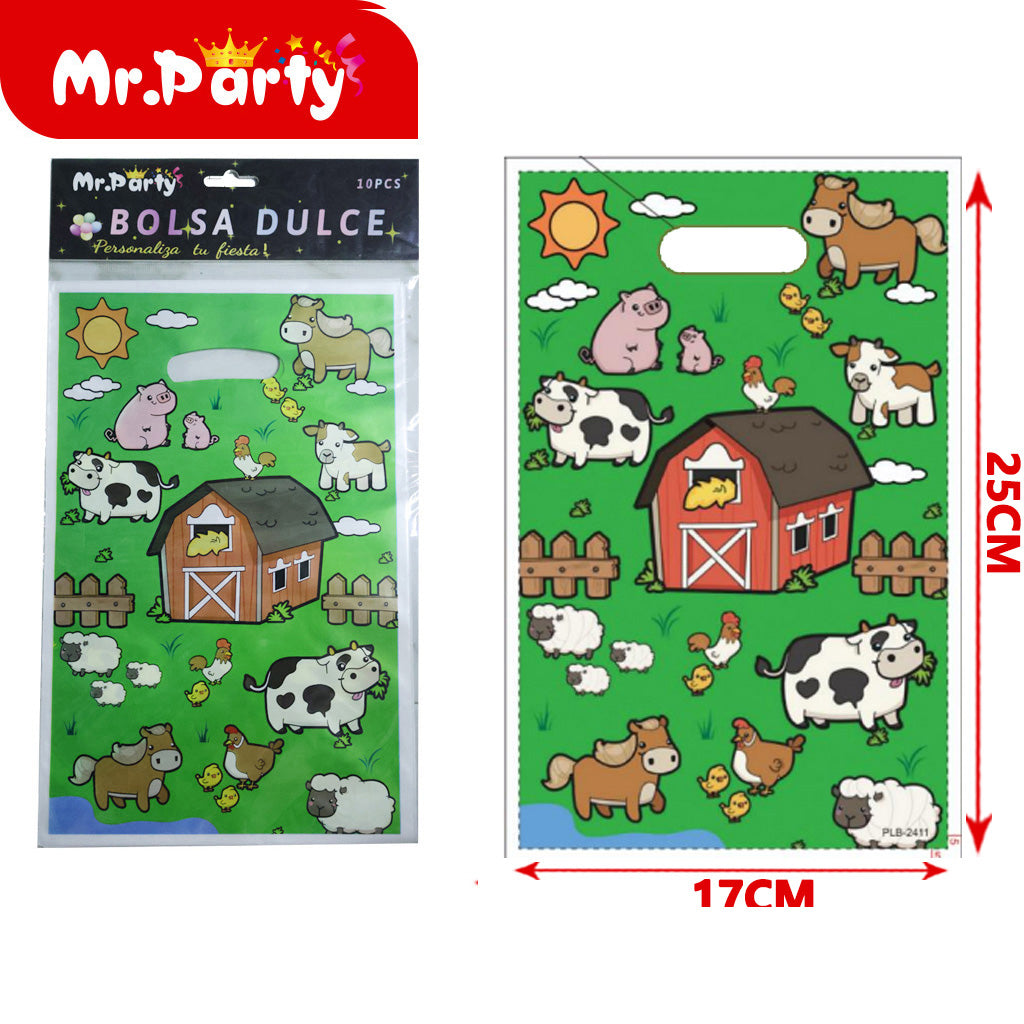 Bolsas para dulces de feliz cumpleaños con asa 17×25 cm (paquete con 10) | Mr. Party V5