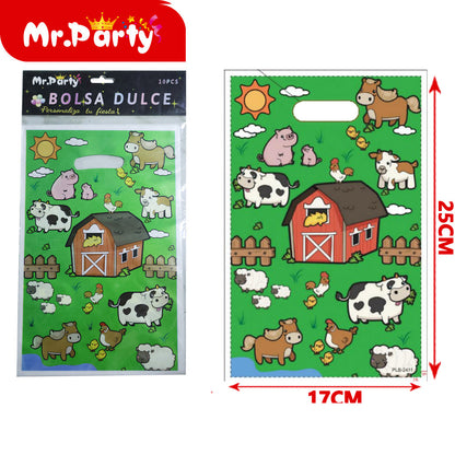 Bolsas para dulces de feliz cumpleaños con asa 17×25 cm (paquete con 10) | Mr. Party V5
