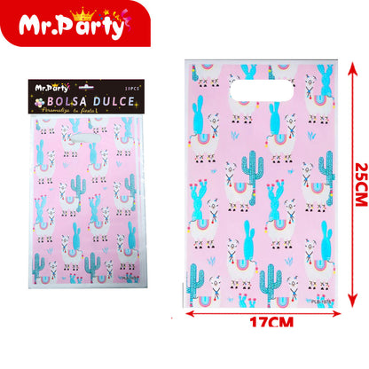 Bolsas para dulces de feliz cumpleaños con asa 17×25 cm (paquete con 10) | Mr. Party V6