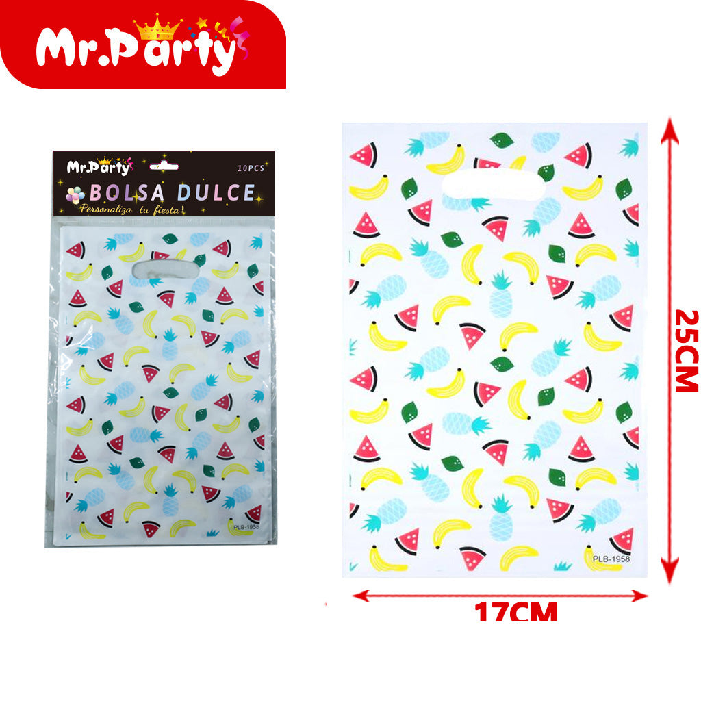 Bolsas para dulces de feliz cumpleaños con asa 17×25 cm (paquete con 10) | Mr. Party V6