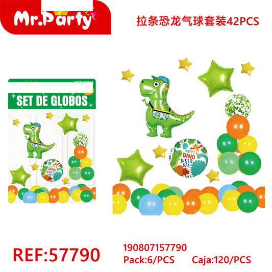 Set de 10 globos de dinosaurio (12paquetes)