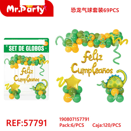Set de globos de dinosaurio 13 (12paquetes)