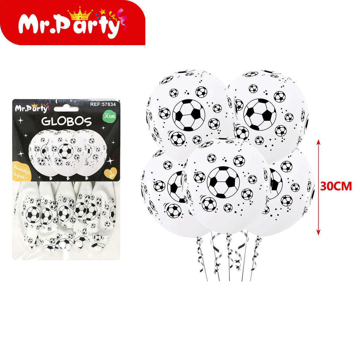 🎈✨ Set de Globos para Fiesta Mr. Party | Fútbol ⚽ + Brindis 🍾🍻 (Mylar + Latex) 🖤💛💚