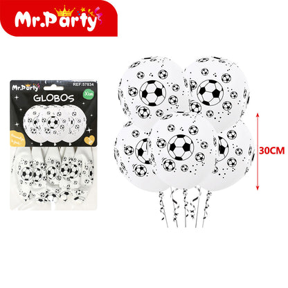 🎈✨ Set de Globos para Fiesta Mr. Party | Fútbol ⚽ + Brindis 🍾🍻 (Mylar + Latex) 🖤💛💚