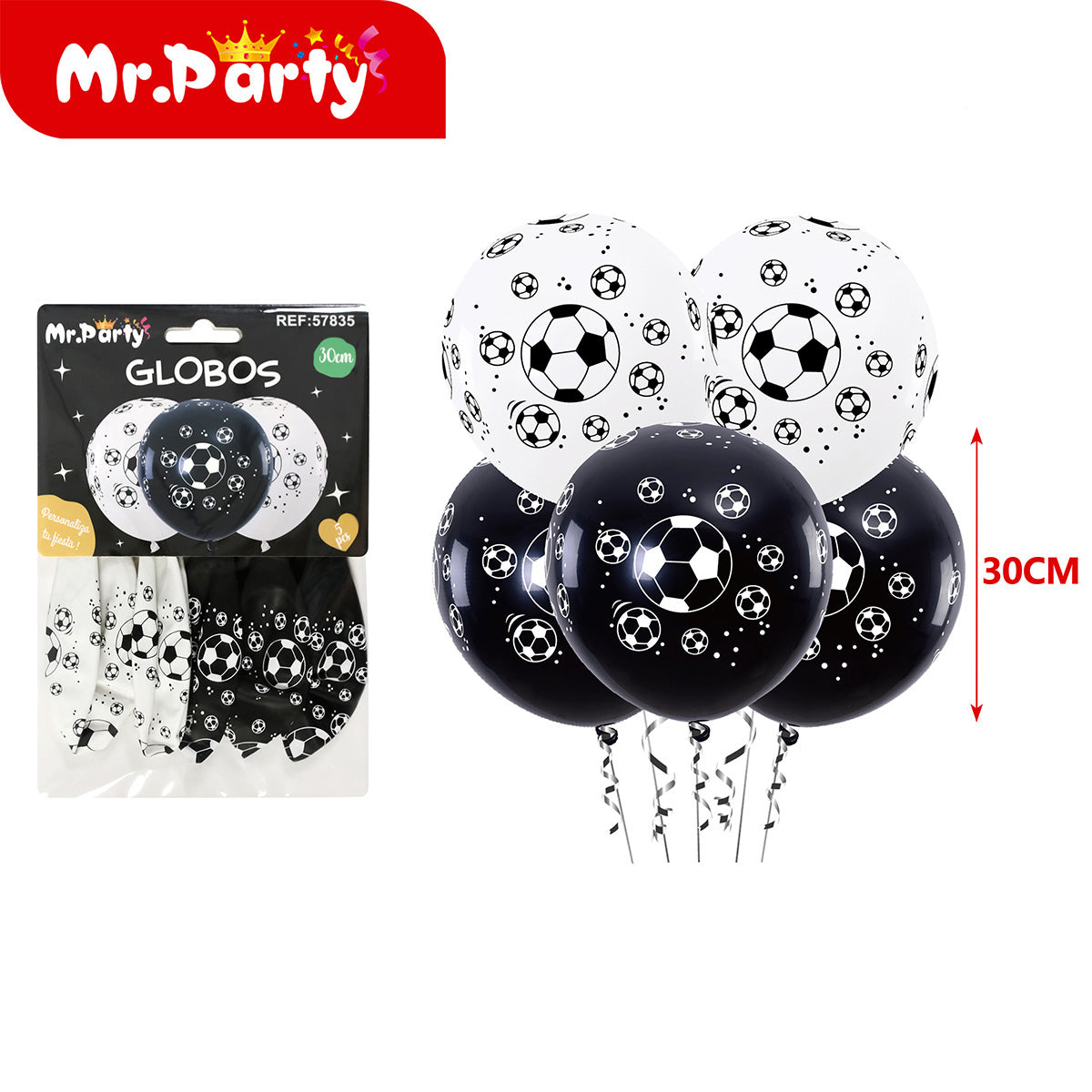 🎈✨ Set de Globos para Fiesta Mr. Party | Fútbol ⚽ + Brindis 🍾🍻 (Mylar + Latex) 🖤💛💚- Mayoreo 12 pzas