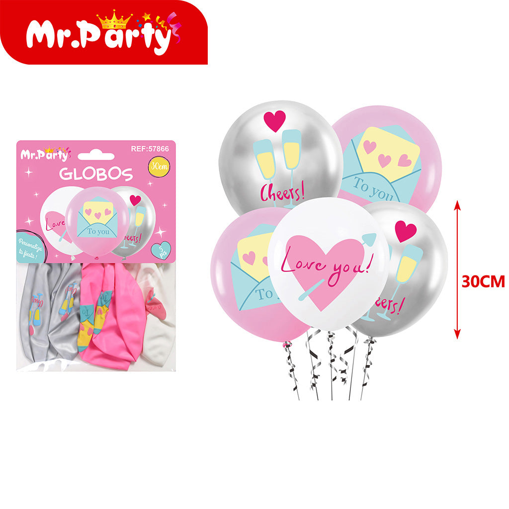 Set de Globos Impresos 30 cm Temáticos para Fiesta Mr. Party