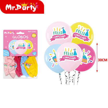 Set de Globos Impresos 30 cm Temáticos para Fiesta Mr. Party