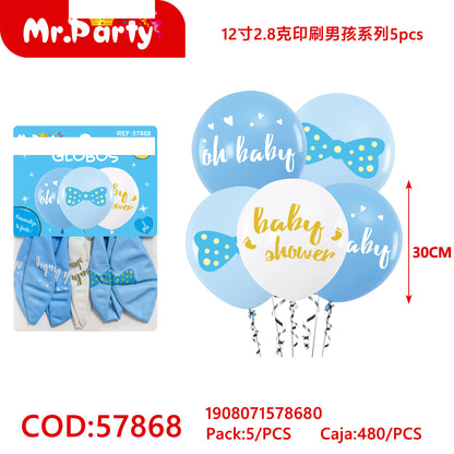 Set de Globos Impresos 30 cm Temáticos para Fiesta Mr. Party