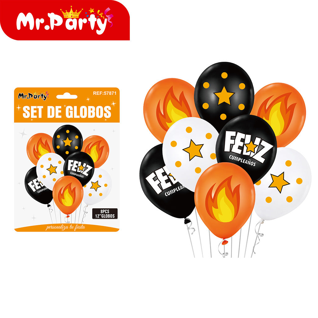 Set de Globos Impresos 30 cm Temáticos para Fiesta Mr. Party