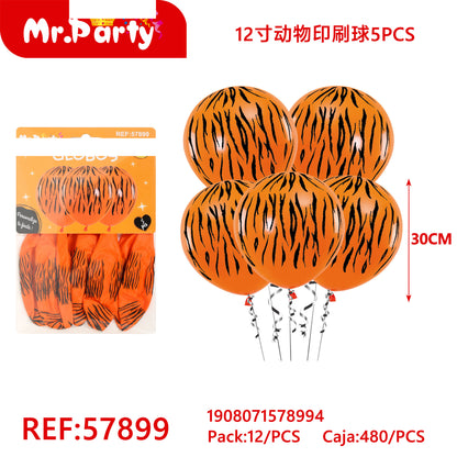 Set de Globos Animal Print 30 cm para Fiesta Safari / Jungla  Mr. Party