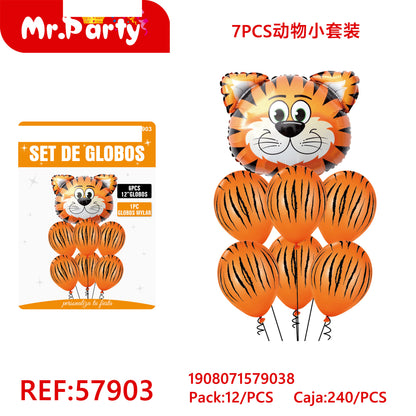 Set de Globos Animalitos Safari con Globo Metalizado Mr. Party