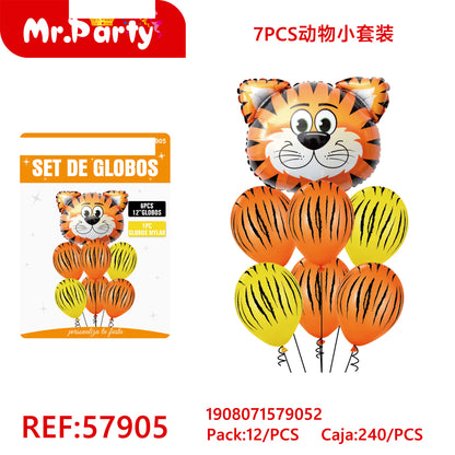 Set de Globos Animalitos Safari con Globo Metalizado Mr. Party