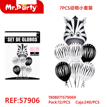 Set de Globos Animalitos Safari con Globo Metalizado Mr. Party