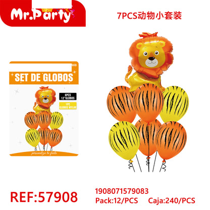 Set de Globos Animalitos Safari con Globo Metalizado Mr. Party