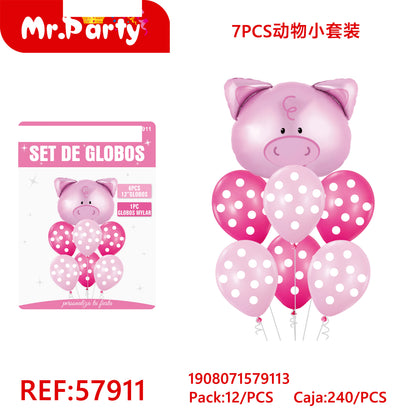 Set de Globos Animalitos Safari con Globo Metalizado Mr. Party