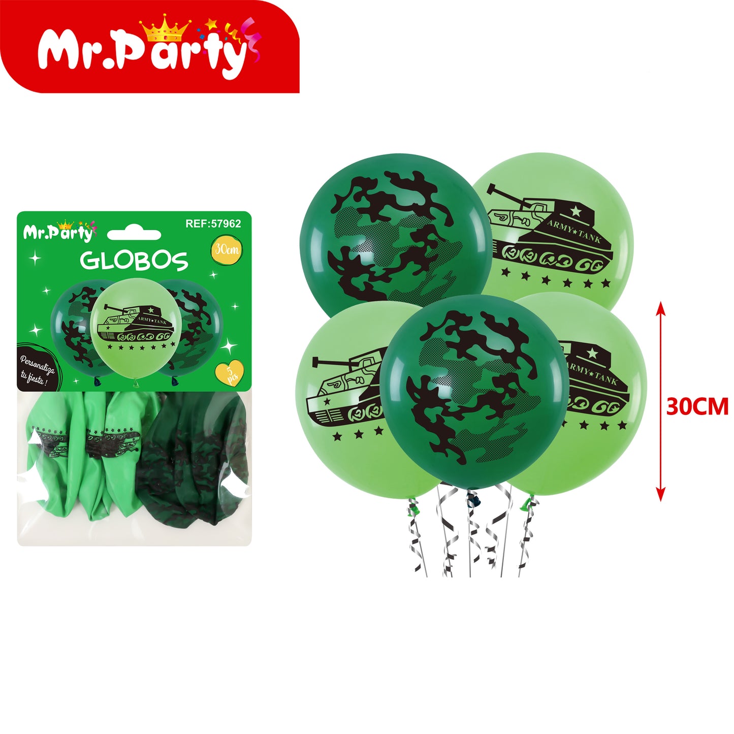 🎈 Globos Látex 30 cm Mr. Party con 5 globos – Diseños Infantiles y Feliz Cumpleaños