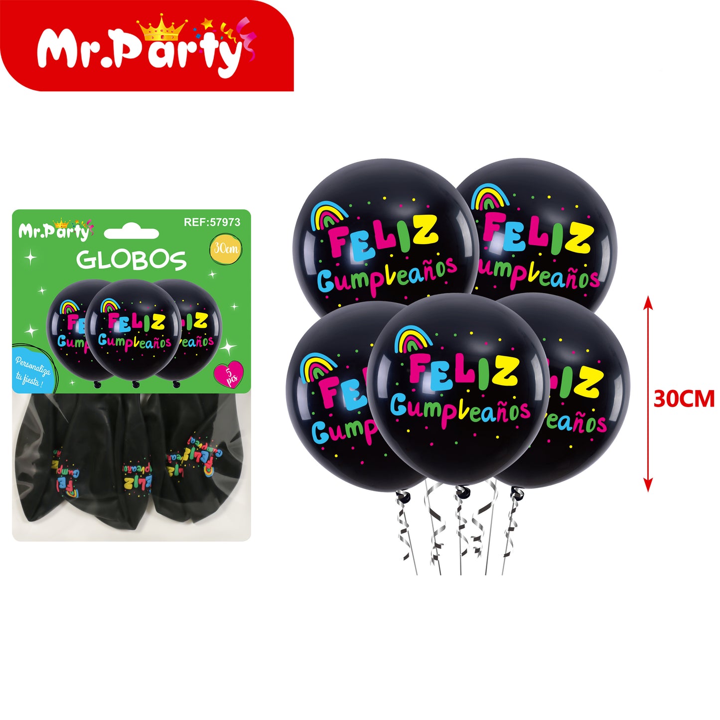 🎈 Globos Estampados 30 cm (Paquete 5 pzas) | Animales, Sirena, Fútbol, Dino y Más ✨