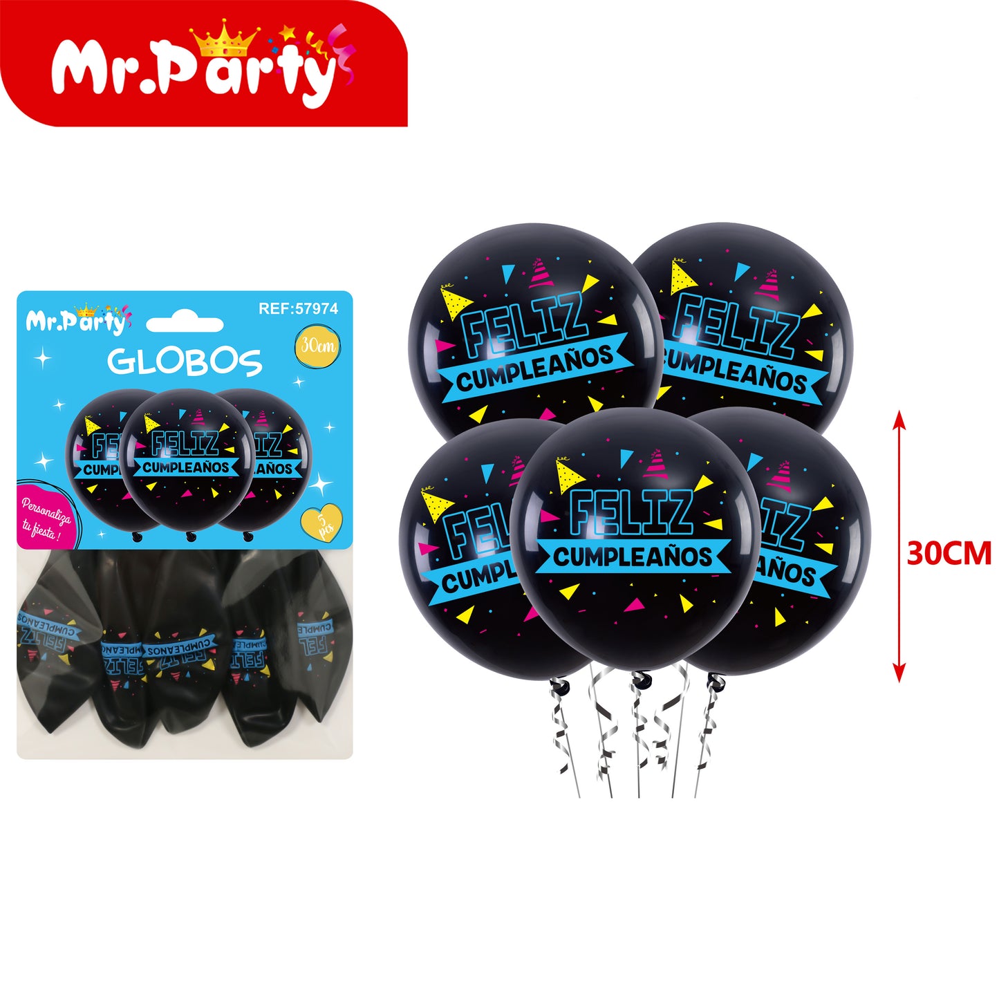 🎈 Globos Estampados 30 cm (Paquete 5 pzas) | Animales, Sirena, Fútbol, Dino y Más ✨