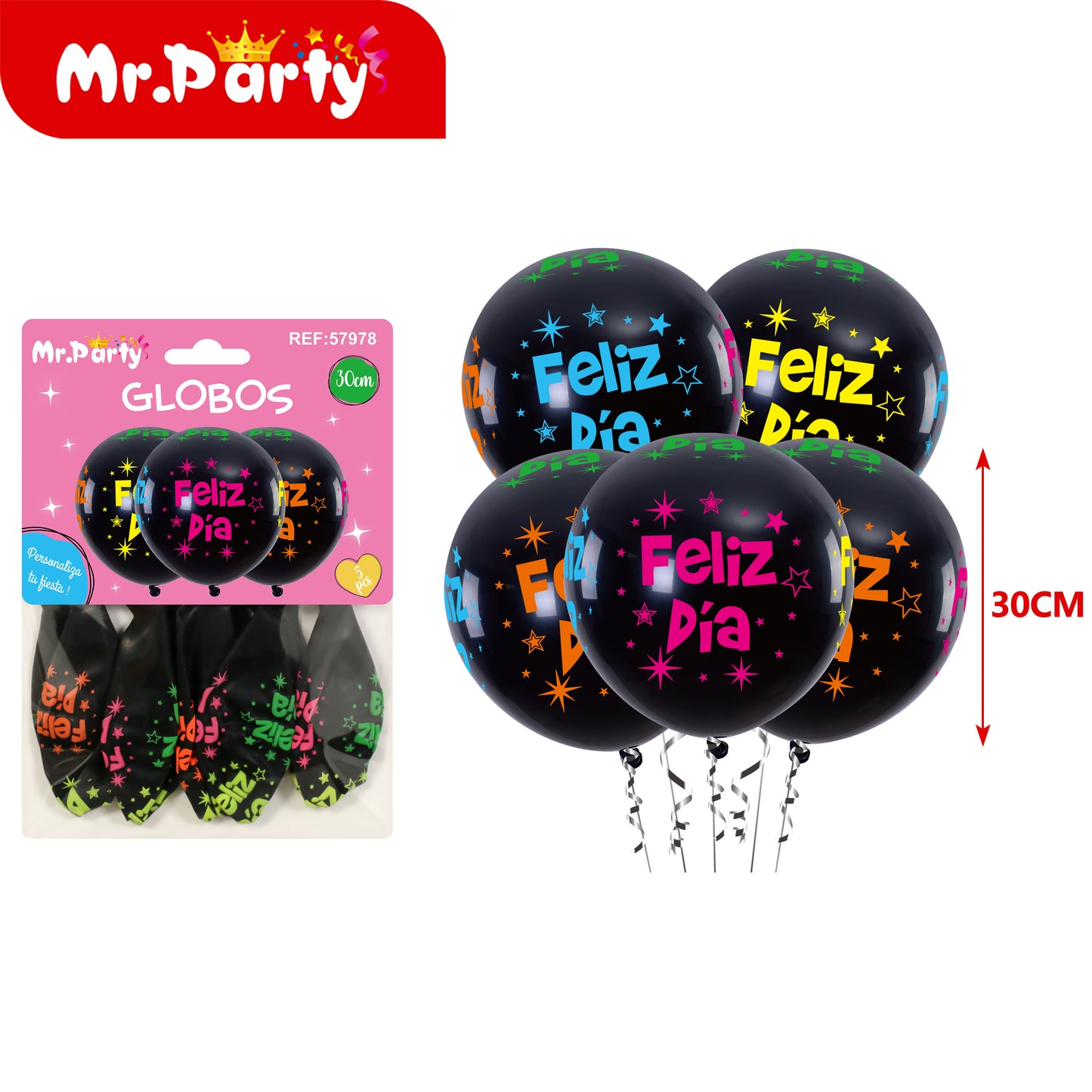 🎈 Globos Estampados 30 cm (Paquete 5 pzas) | Animales, Sirena, Fútbol, Dino y Más ✨