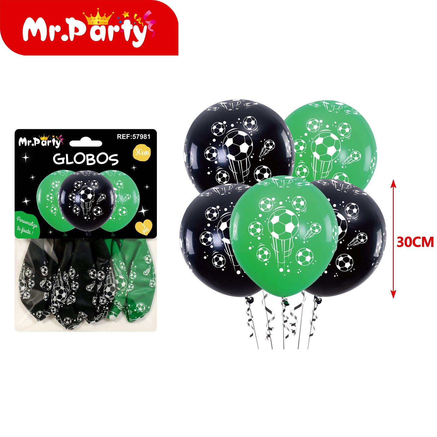 🎈 Globos Estampados 30 cm (Paquete 5 pzas) | Animales, Sirena, Fútbol, Dino y Más ✨