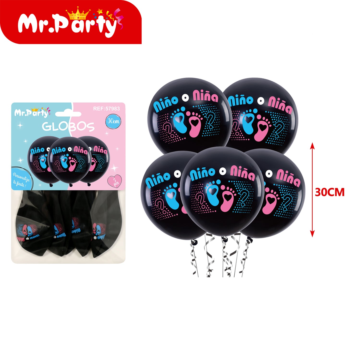 🎈 Globos Estampados 30 cm (Paquete 5 pzas) | Animales, Sirena, Fútbol, Dino y Más ✨- Mayoreo 12 piezas
