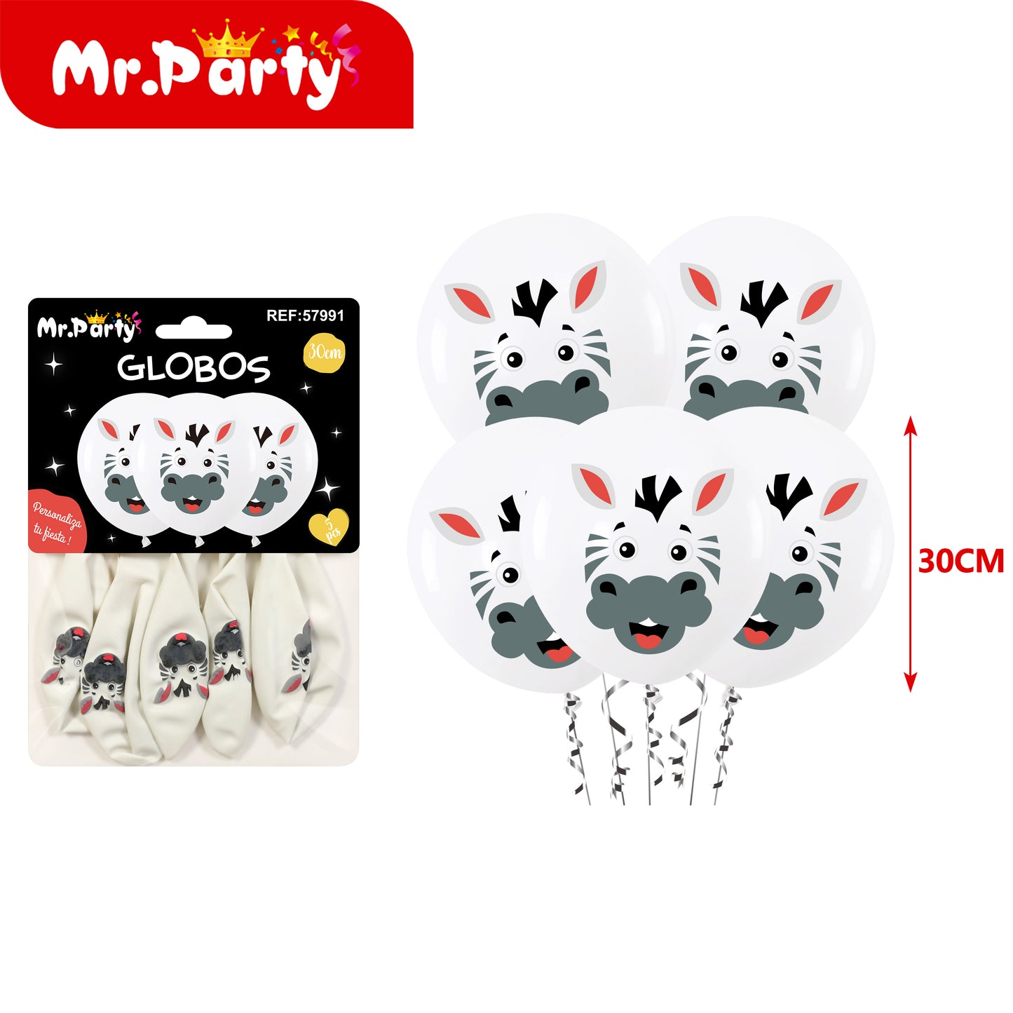 🎈 Globos Estampados 30 cm (Paquete 5 pzas) | Animales, Sirena, Fútbol, Dino y Más ✨-Mayoreo 12 pzas