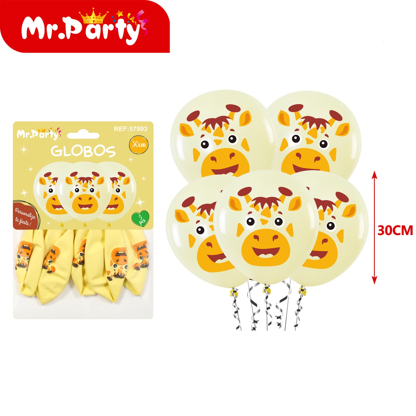 🎈 Globos Látex 30 cm Mr. Party con 5 globos – Diseños Infantiles y Feliz Cumpleaños