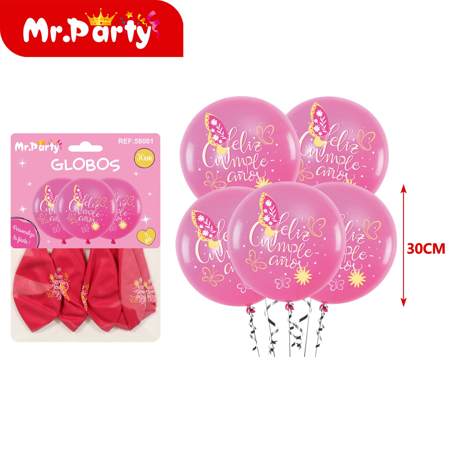 🎈 Globos Estampados 30 cm (Paquete 5 pzas) | Animales, Sirena, Fútbol, Dino y Más ✨-Mayoreo 12 pzas