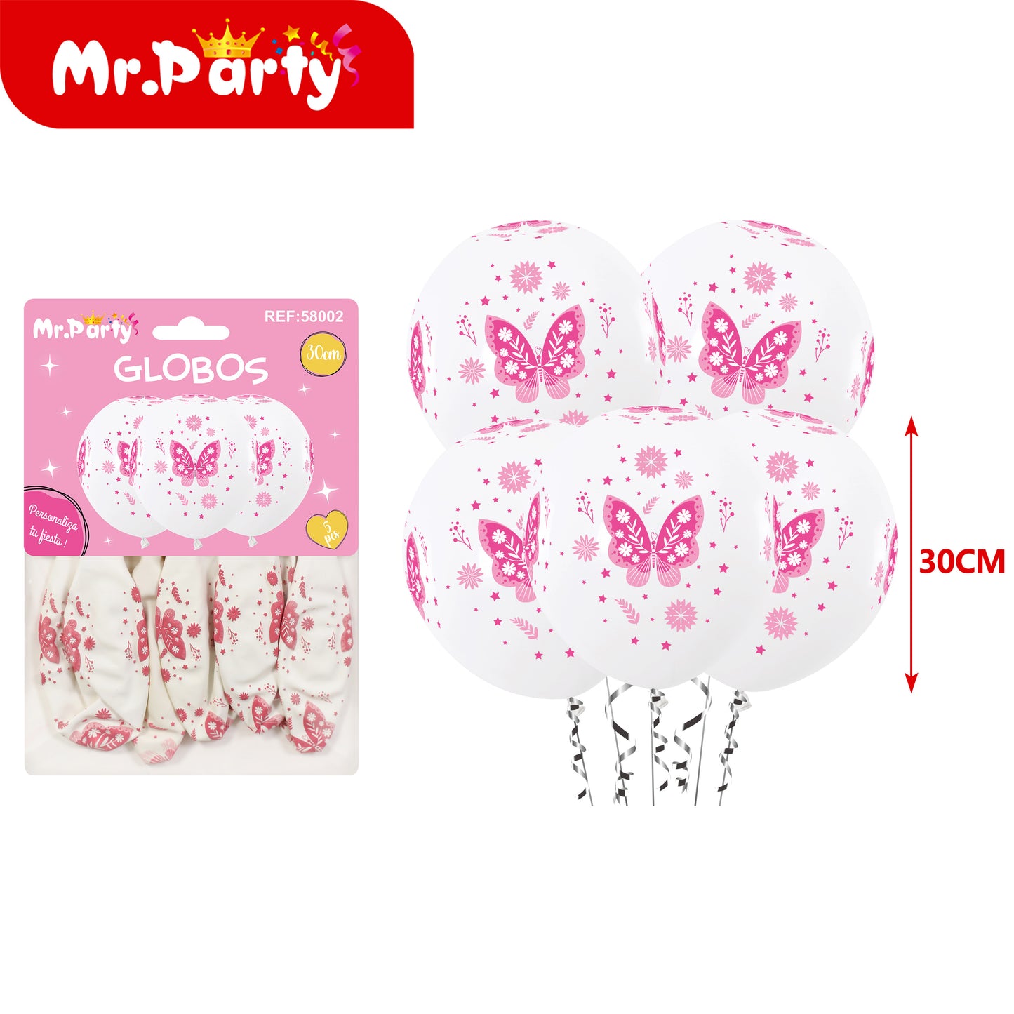 🎈 Globos Estampados 30 cm (Paquete 5 pzas) | Animales, Sirena, Fútbol, Dino y Más ✨-Mayoreo 12 pzas