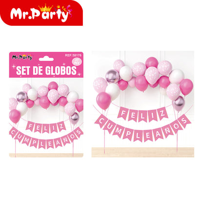 🎈✨ Kit Decoración Cumpleaños Set de Globos  + Banner “Feliz Cumpleaños” | Mr. Party