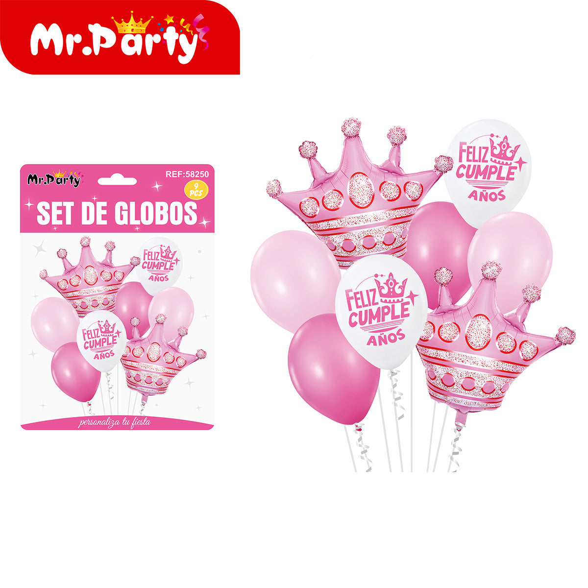 🎈✨ Set de Globos Temáticos Feliz Cumpleaños (9 Pzas) | Decoración Fiesta V1