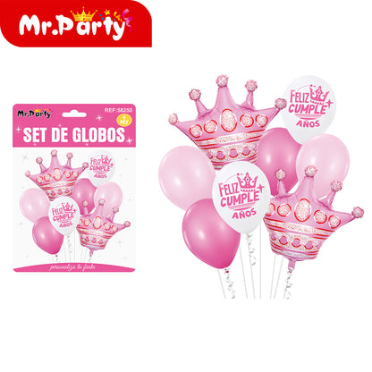 🎈✨ Set de Globos Temáticos Feliz Cumpleaños (9 Pzas) | Decoración Fiesta V1
