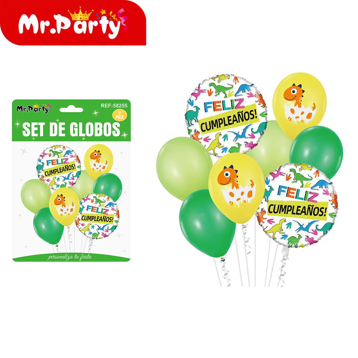 🎈✨ Set de Globos Temáticos Feliz Cumpleaños (9 Pzas) | Decoración Fiesta V1 - 12 paquetes - Mayoreo