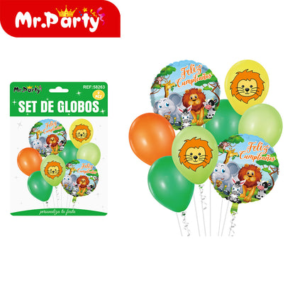 🎈✨ Set de Globos Temáticos Feliz Cumpleaños (9 Pzas) | Decoración Fiesta V2