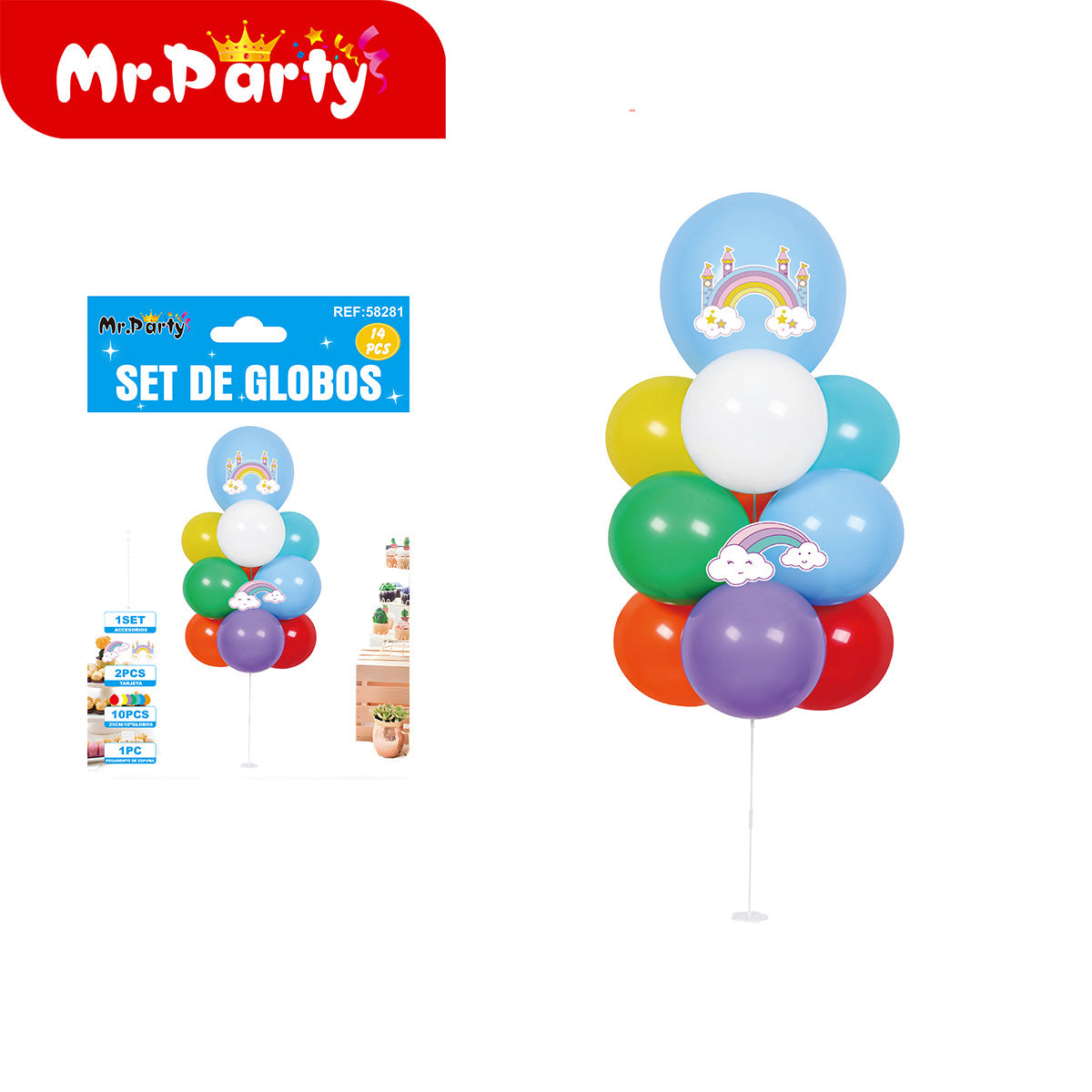 🎈 Set de Globos Centro de Mesa Temático (Armado Fácil) | Decoración para Fiesta 🎉- Mayoreo 6 ó 12 pzas