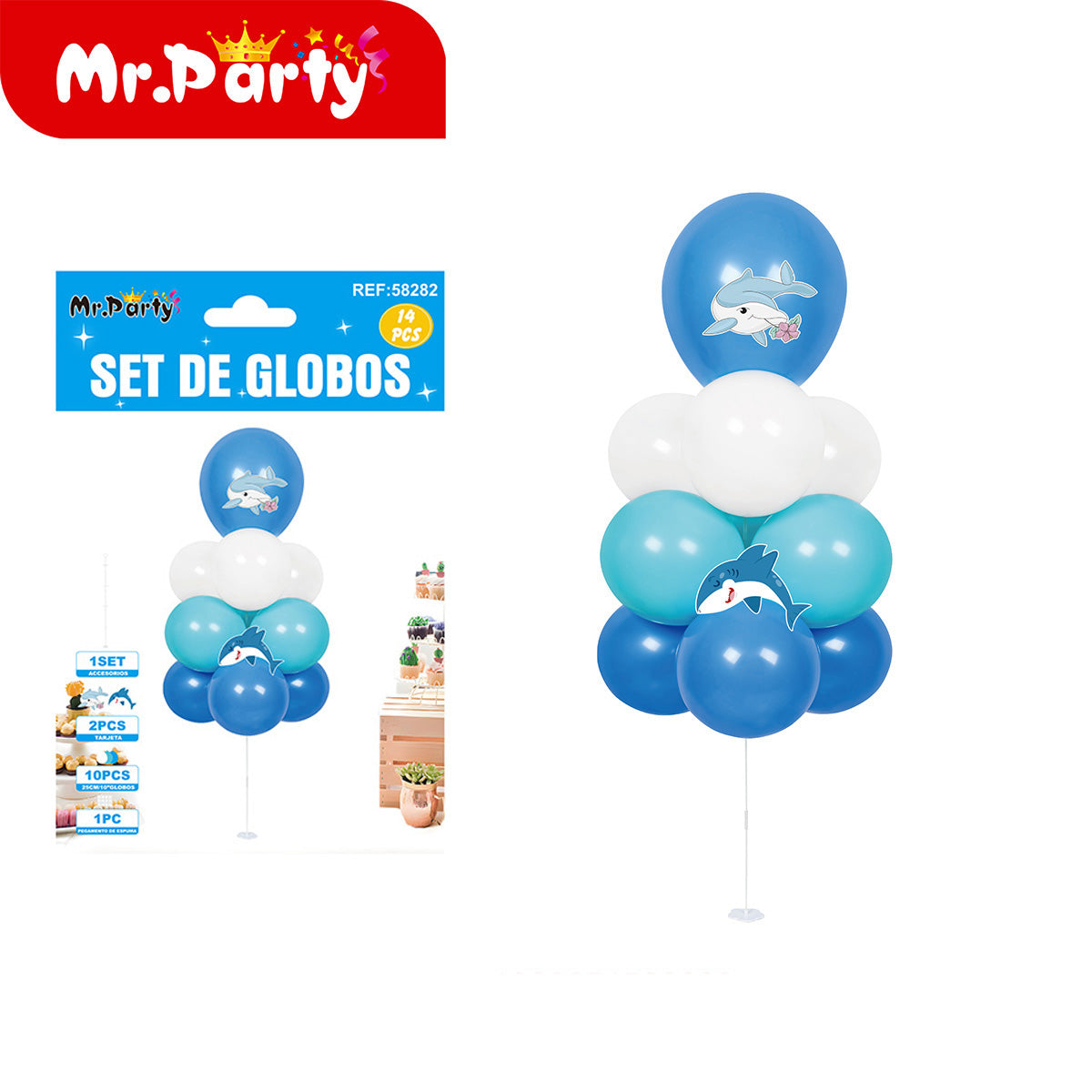 🎈 Set de Globos Centro de Mesa Temático (Armado Fácil) | Decoración para Fiesta 🎉- Mayoreo 6 ó 12 pzas