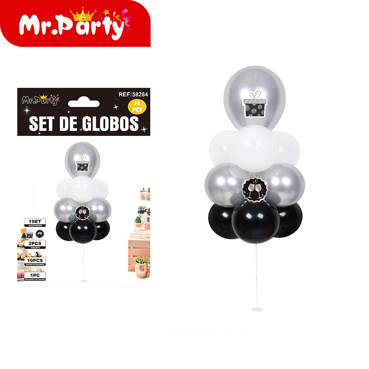🎈 Set de Globos Centro de Mesa Temático (Armado Fácil) | Decoración para Fiesta 🎉- Mayoreo 6 ó 12 pzas