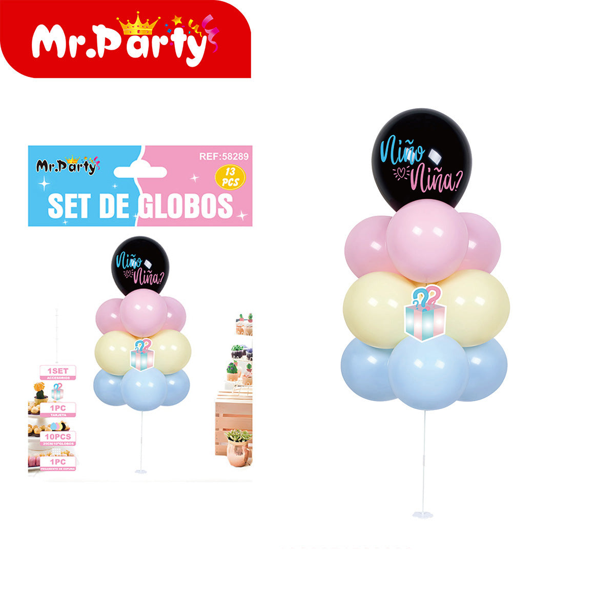 🎈 Set de Globos Centro de Mesa Temático (Armado Fácil) | Decoración para Fiesta 🎉- Mayoreo 6 ó 12 pzas