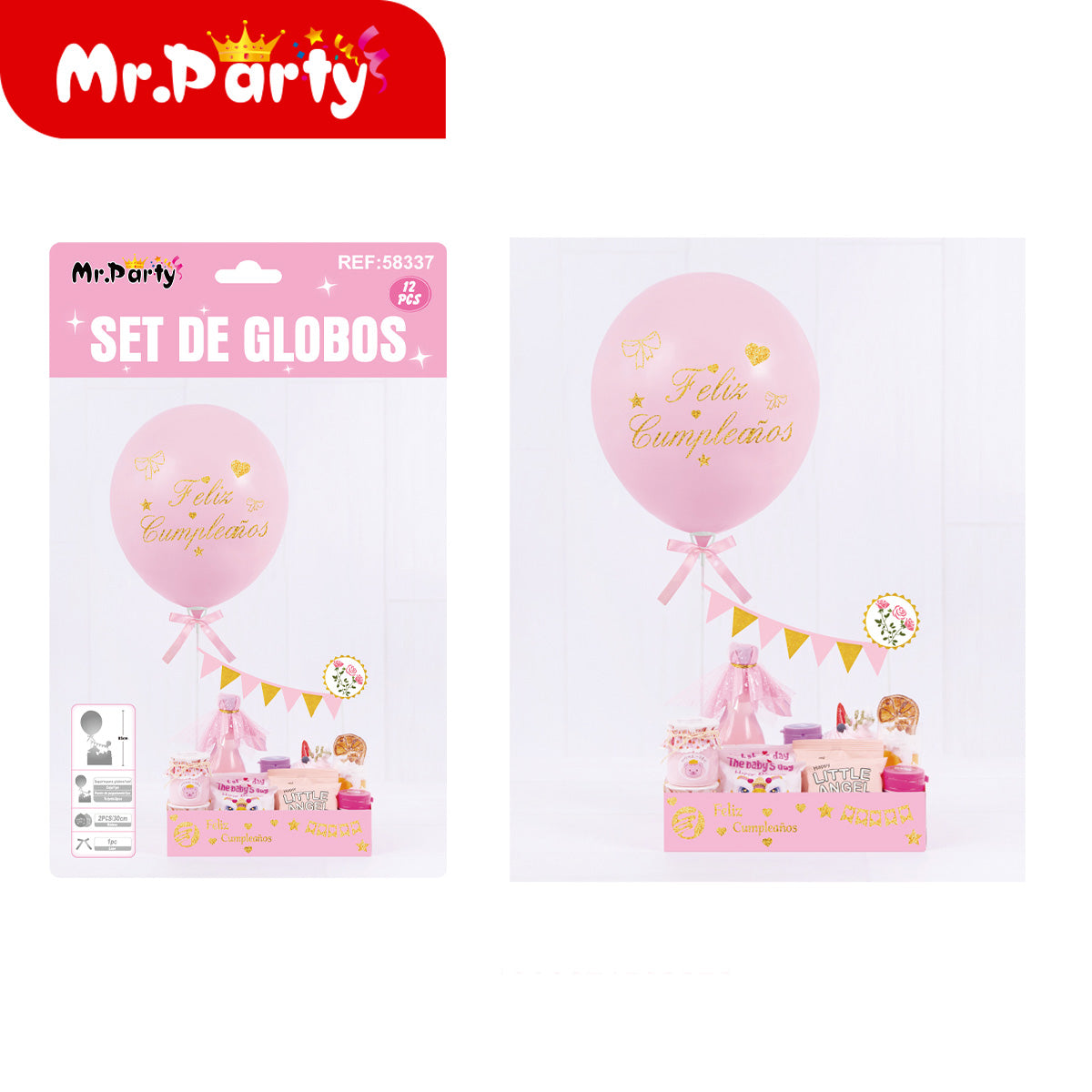 🎈✨ Set de Globos “Feliz Cumpleaños” para Centro de Mesa | Arreglo Listo para Fiesta (Varios Diseños)- Mayoreo 6 pzas
