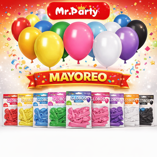 Globos de Látex 5” (15 cm) – Con 20 Globos | Mr. Party Mayoreo Paquete 12 pzas