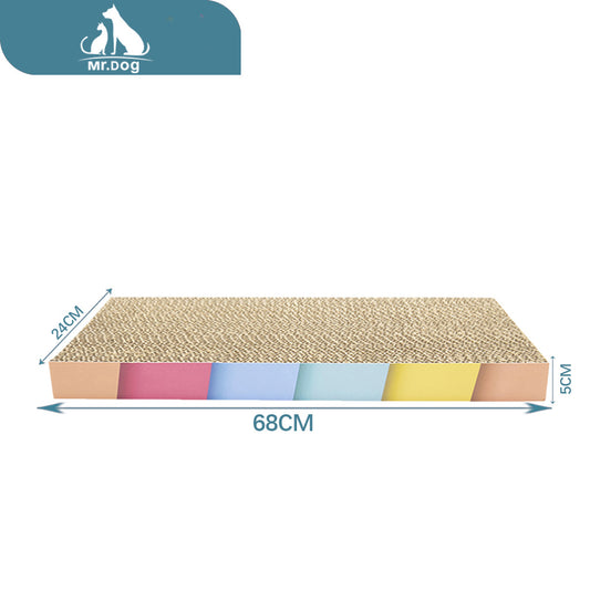 Rascador rectángulo arcoíris extra grande extra grande largo 68cm ancho 24cm alto 5cm0.65 paq. con 12 pzas