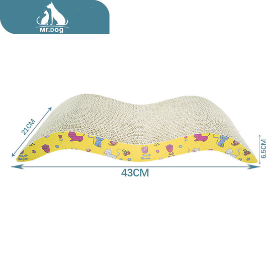 Rascador animados en forma de m largo 43cm ancho 21cm alto 6,5cm0,4 paq. con 12 pzas