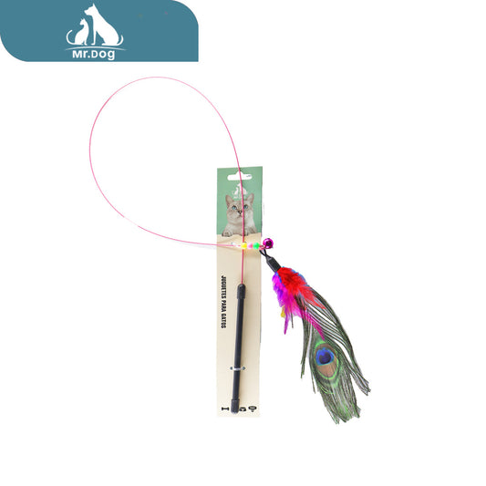 Juguete para gato para gatos con plumas de pavo real paq. con 12 pzas