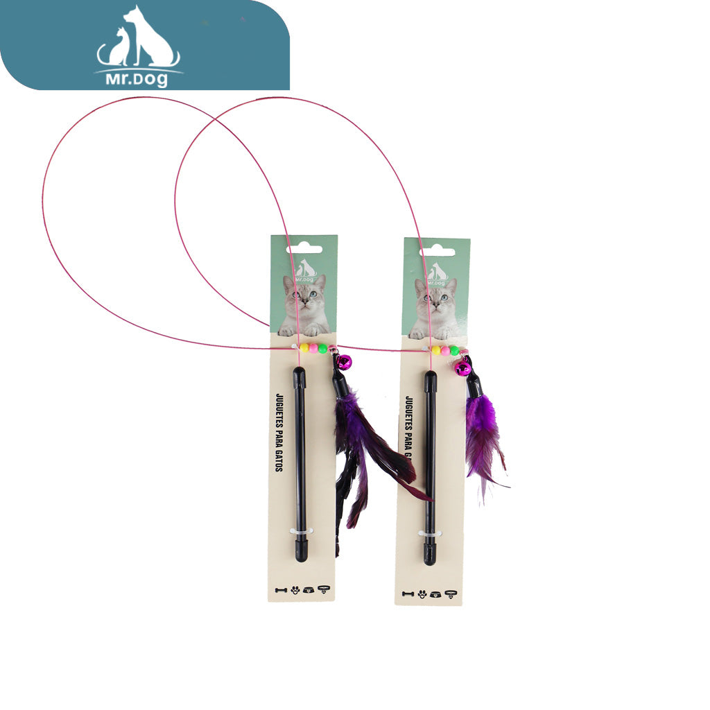 Juguete para gato para gatos con plumas de alambre de acero paq. con 12 pzas