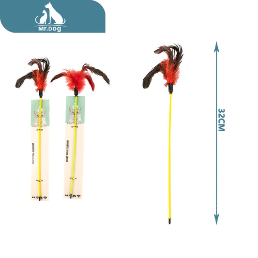 Juguete para gato para gato con plumas de colores de 32 cm paq. con 12 pzas