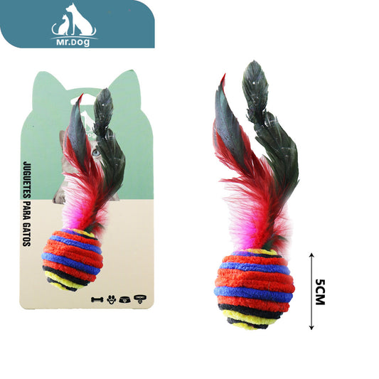 Juguete para gato de hilo de colores paq. con 12 pzas