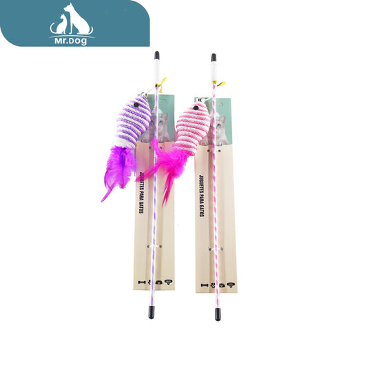 Juguete para mascota de nailon para gatos con forma de pez paq. con 12 pzas